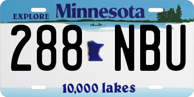 MN license plate 288NBU