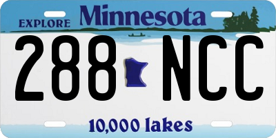 MN license plate 288NCC