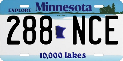 MN license plate 288NCE