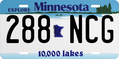 MN license plate 288NCG