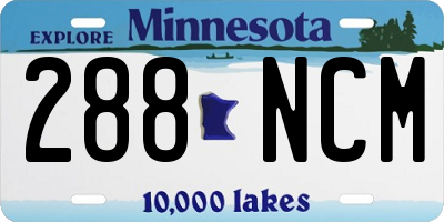 MN license plate 288NCM