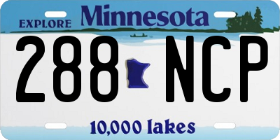 MN license plate 288NCP