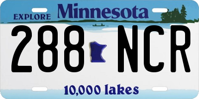 MN license plate 288NCR