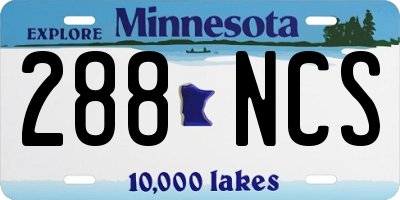 MN license plate 288NCS