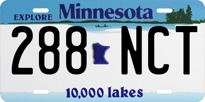 MN license plate 288NCT