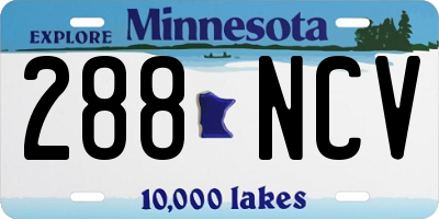 MN license plate 288NCV
