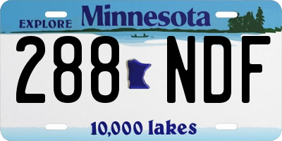 MN license plate 288NDF