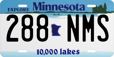 MN license plate 288NMS