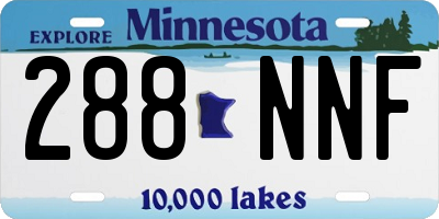 MN license plate 288NNF
