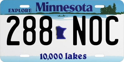 MN license plate 288NOC