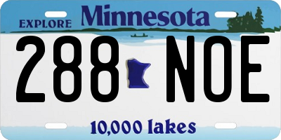 MN license plate 288NOE