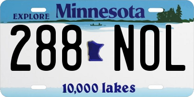 MN license plate 288NOL