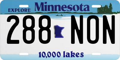 MN license plate 288NON