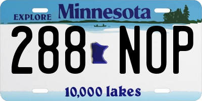MN license plate 288NOP