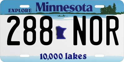 MN license plate 288NOR