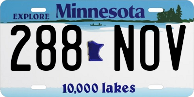 MN license plate 288NOV
