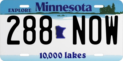 MN license plate 288NOW
