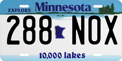 MN license plate 288NOX