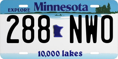 MN license plate 288NWO