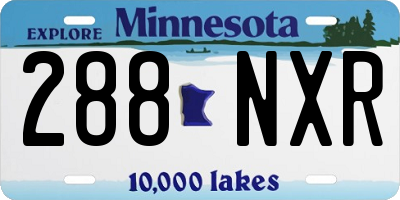 MN license plate 288NXR