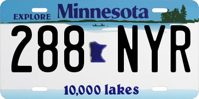 MN license plate 288NYR