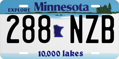 MN license plate 288NZB