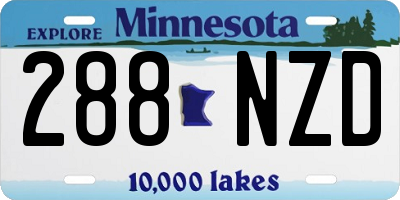 MN license plate 288NZD