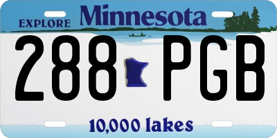 MN license plate 288PGB