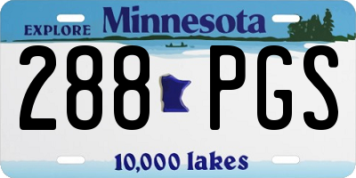 MN license plate 288PGS