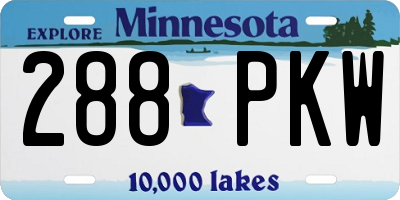 MN license plate 288PKW