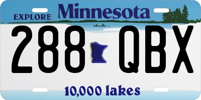 MN license plate 288QBX