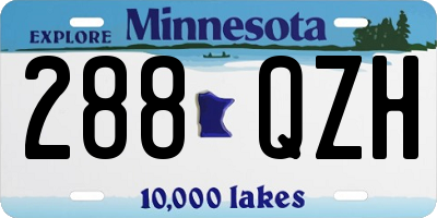 MN license plate 288QZH