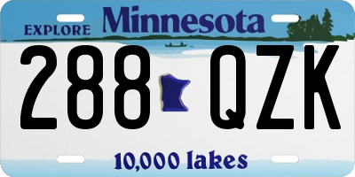 MN license plate 288QZK