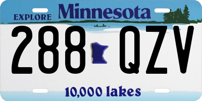MN license plate 288QZV