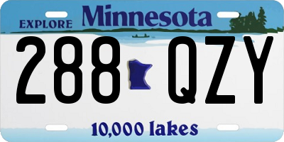 MN license plate 288QZY