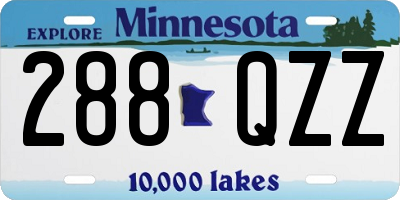 MN license plate 288QZZ