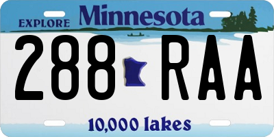 MN license plate 288RAA