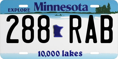 MN license plate 288RAB
