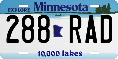 MN license plate 288RAD