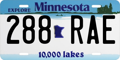 MN license plate 288RAE