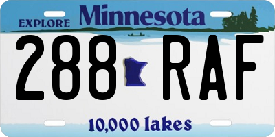 MN license plate 288RAF