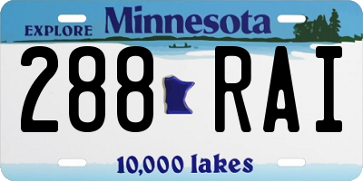 MN license plate 288RAI