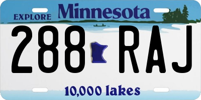 MN license plate 288RAJ
