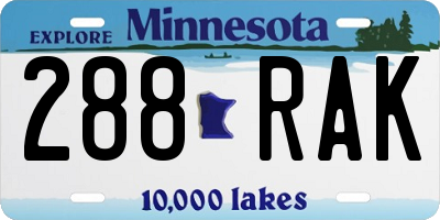 MN license plate 288RAK