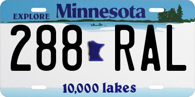 MN license plate 288RAL