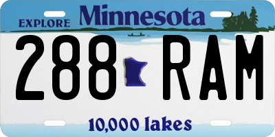 MN license plate 288RAM