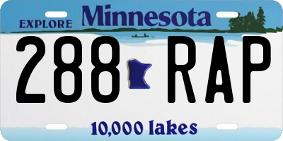 MN license plate 288RAP
