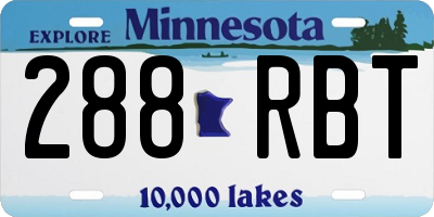 MN license plate 288RBT