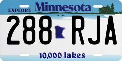 MN license plate 288RJA