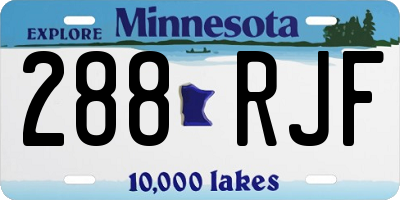 MN license plate 288RJF